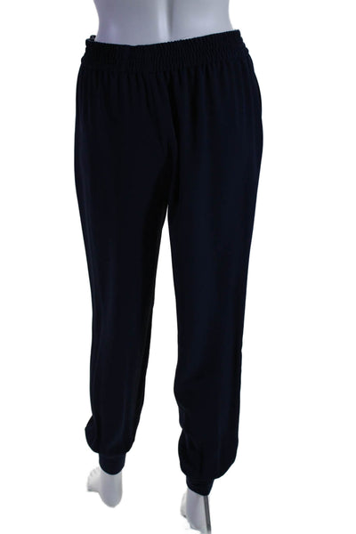 Joie Womens Ruched Elastic Waist Slip-On Tapered Jogger Dress Pants Navy Size 4