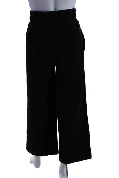 Veronica Beard Womens Ruched High Rise Straight Leg Sweatpants Black Size 4