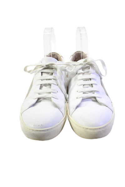 They New York Womens Metallic Leather Round Toe Low Top Sneakers White Size 37 7