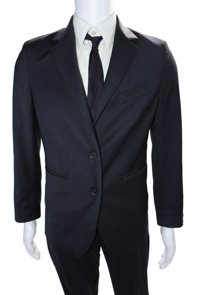 Lacoste Mens Collared Buttoned Drawstring Blazer Pants Suit Navy Size EUR 32 36