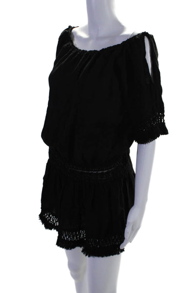 Sunday Womens Scoop Neck Short Sleeve MId Calf Dress Black Size XS