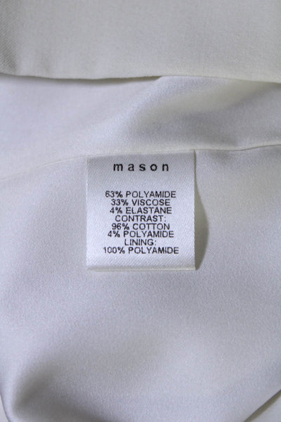 Mason Womens Sleeveless Back Zip Scoop Neck Back Zip Mid Calf Dress White 2