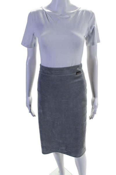 Calvin Klein Womens Back Zip Straight Long Skirt Gray Size Large