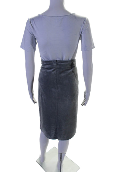 Calvin Klein Womens Back Zip Straight Long Skirt Gray Size Large