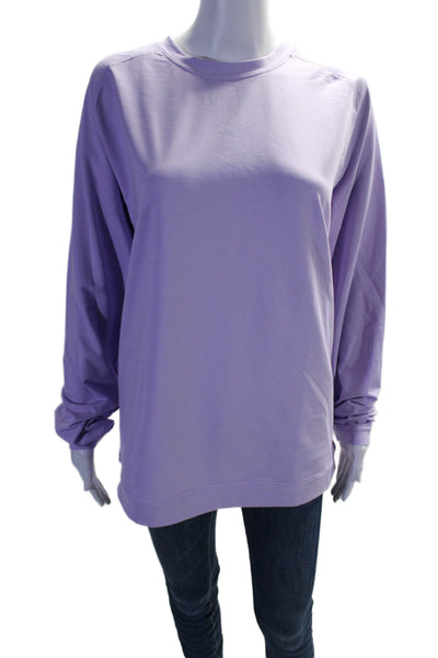 Peter Millar Womens Long Sleeve Crewneck Shirt Purple Size Large