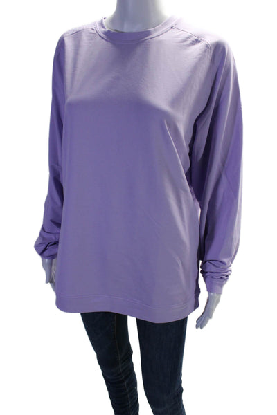 Peter Millar Womens Long Sleeve Crewneck Shirt Purple Size Large