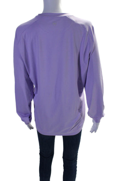 Peter Millar Womens Long Sleeve Crewneck Shirt Purple Size Large