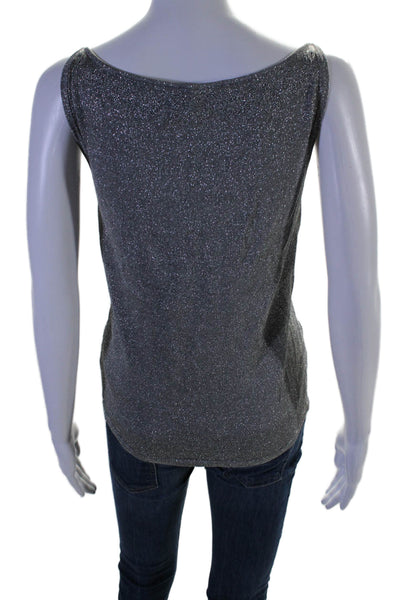Dana Buchman Womens V neck Sleeveless Basic Top Gray Size Large