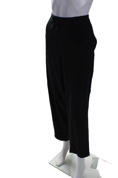 Rag & Bone Womens Silk High Rise Zip Up Slim Leg Dress Pants Black Size 12