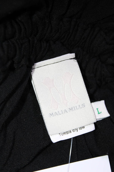 Malia Mills Womens Sleeveless Drawstring Sides Tank Top Black Size Large