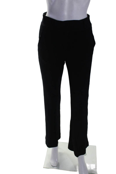 Theory Womens Zip Up High Rise Flare Leg Dress Pant Trousers Black Size 2