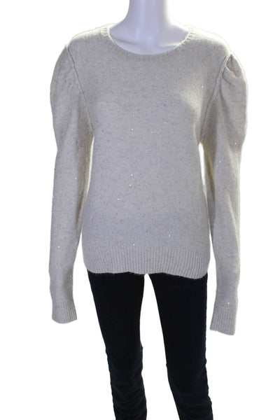 Generation Love Womens Glitter Gray Sequins Crew Neck Pullover Sweater Top SizeL