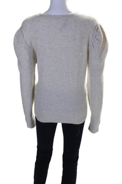 Generation Love Womens Glitter Gray Sequins Crew Neck Pullover Sweater Top SizeL