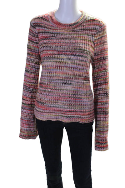 Ecru Womens Multicolor Cotton Knit Crew Neck Long Sleeve Sweater Top Size M