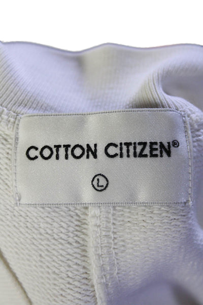 Cotton Citizen Womens Long Sleeves Crew Neck Sweatshirt White Cotton Size Large