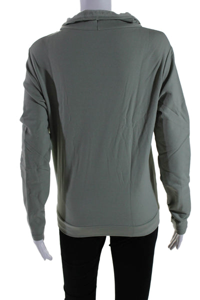 Aday Womens High Neck Long Sleeve Half Zip  Warm All Year Pullover Sage Size XS