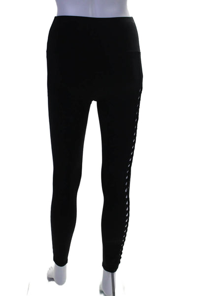 Carbon38 Womens Woven Sides Pull On High Rise Leggings Black Size Extra Small