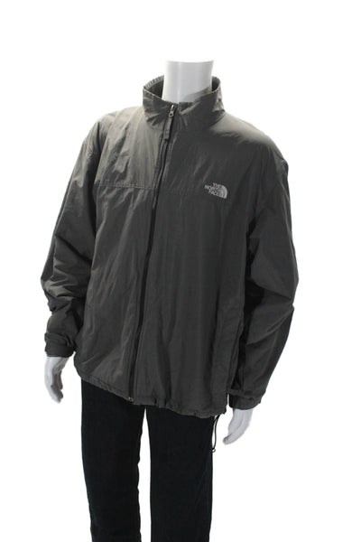 The North Face® Mens Fleece Lines Full Zip Outerwear Jacket Gray Size XL