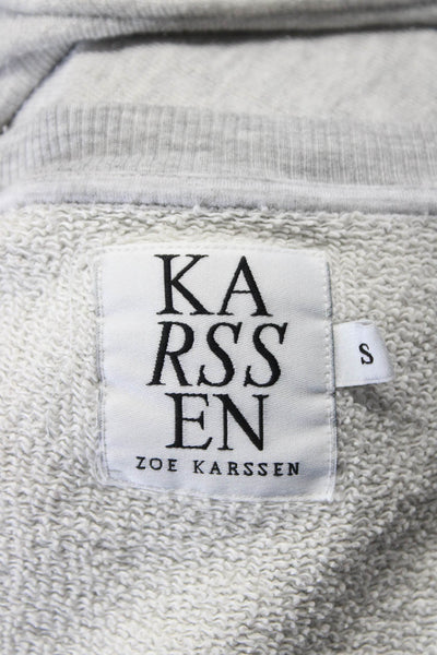 Karssen Zoe Karssen Womens Long Sleeves Sweatshirt Gray Cotton Size Small