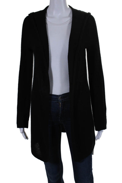 Christopher Fischer Womens Cashmere Long Sleeves Hoodie Black Size Extra Small