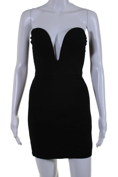 Hours Womens Sleeveless Deep Sweetheart Neckline Short Dress Black Size XS