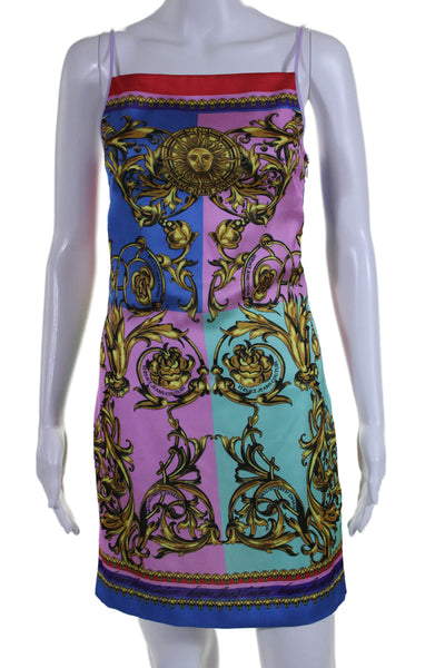 Versace Jeans Couture Womens Graphic Color Block Sleeveless Dress Multicolored S