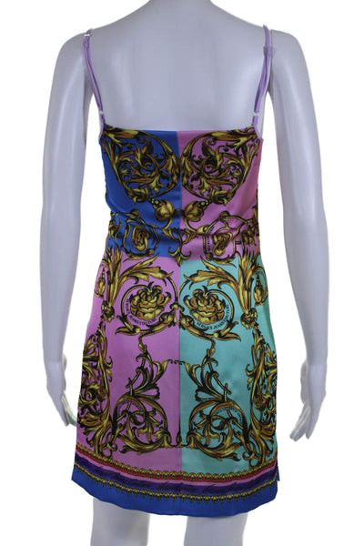 Versace Jeans Couture Womens Graphic Color Block Sleeveless Dress Multicolored S