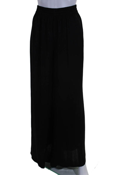 Zara Womens Pull On High Rise Wide Leg Casual Pants Black Size Extra Large