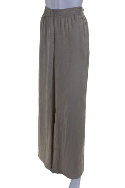 Zara Womens Pull On High Rise Wide Leg Pants Beige Size Extra Extra Large