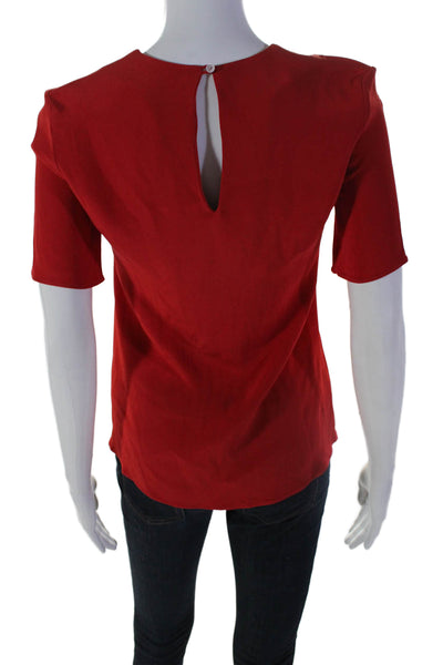 Modello Giulietta Womens Short Sleeves Crew Neck Blouse Red Size EUR 36