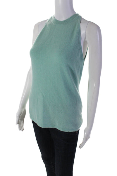 Cashmere Saks Fifth Avenue Women's Sleeveless Cashmere Tank Top Green Size M