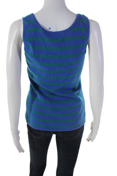 Neiman Marcus Women's Scoop Neck Sleeveless Cashmere Tank Top Striped Size M