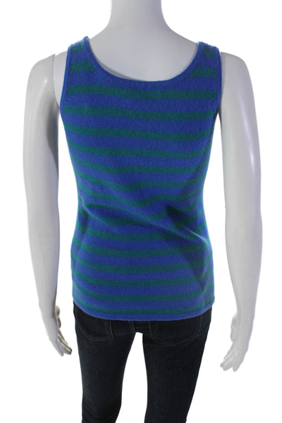 Neiman Marcus Women's Scoop Neck Sleeveless Cashmere Tank Top Striped Size S