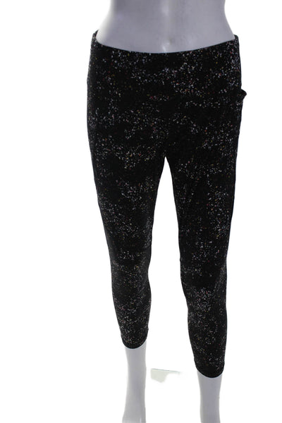 Sweaty Betty Womens High Rise Speckled 7/8 Power Leggings Black Multi Size 12