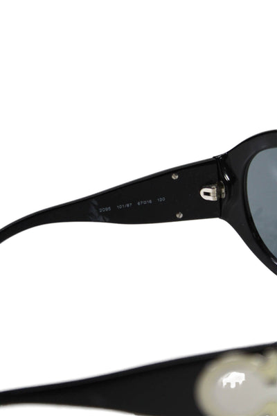 Salvatore Ferragamo Womens Thin Circle Frame Sunglasses Plastic Black