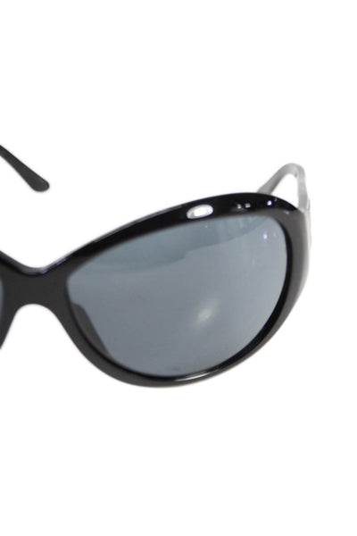 Salvatore Ferragamo Womens Thin Circle Frame Sunglasses Plastic Black