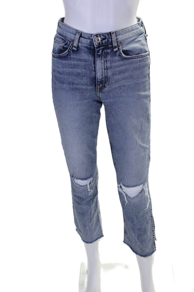 Rag & Bone Womens Blue Nina High Rise Flare Ankle Denim Jeans Size 26