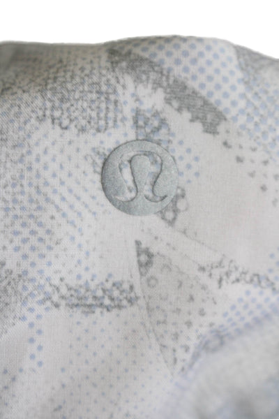 Lululemon Womens Elastic Waistband Printed Short Sorts White Gray Size 6