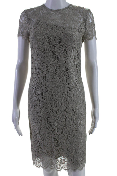 Ralph Lauren Black Label Womens Silk Lined Floral Lace Dress Green Size 0