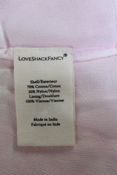 Love Shack Fancy Womens Cotton Floral Lace Beaded Textured Skirt Ombre Size 0