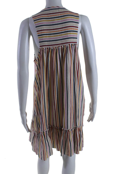 Lemlem Womens V Neck Sleeveless Striped Sleeveless Long Dress Multicolor Small