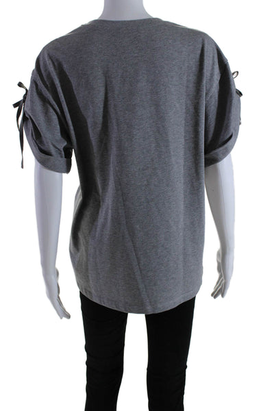 3.1 Phillip Lim Womens Short Sleeve Crew Neck Basic T Shirt Gray Medium