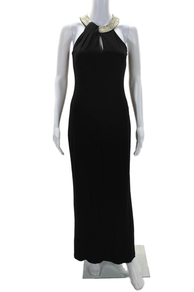Laundry by Shelli Segal Womens Chain Detail Sleeveless Maxi Dress Black Size 0