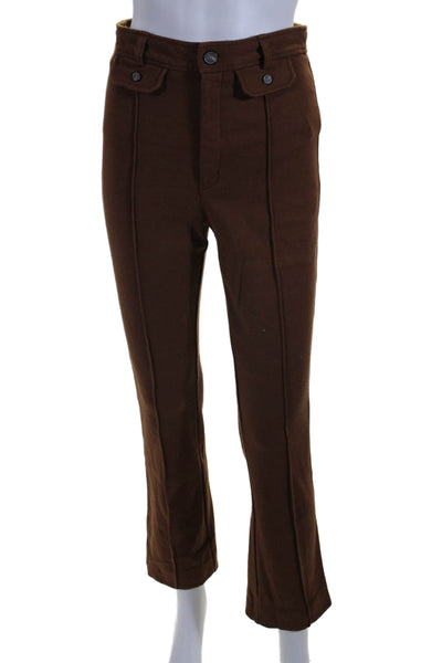 Everlane Womens High Rise Skinny Leg Zip Up Trouser Pants Amber Brown Size 4