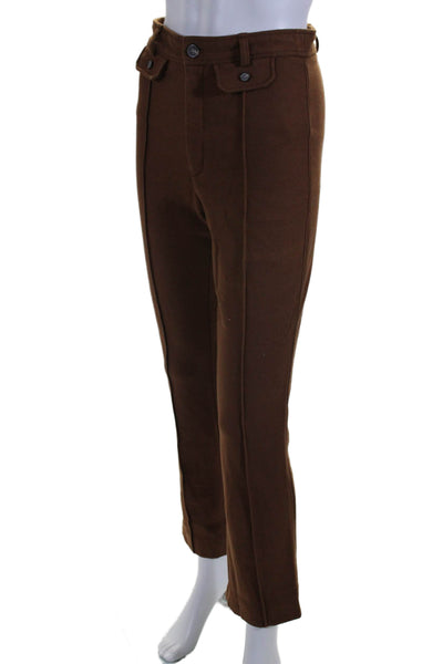 Everlane Womens High Rise Skinny Leg Zip Up Trouser Pants Amber Brown Size 4