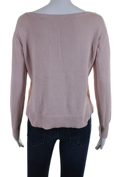 Everlane Womens Long Sleeves V Neck Sweater Pink Cotton Size Extra Small