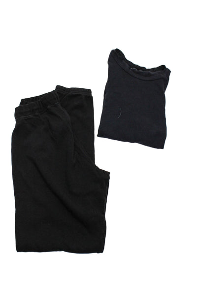 Michael Lauren Womens Black Cotton Crew Neck Tee Top Sweatpants Set Size M