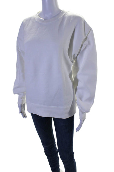 TNA Womens Cotton Blend Round Neck Pullover Sweatshirt Top White Size 2