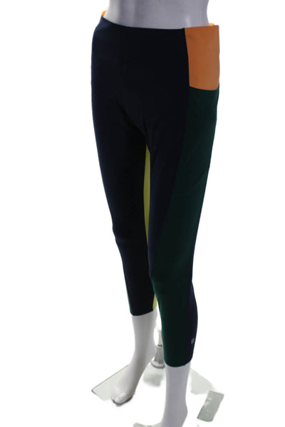 Sweaty Betty Womens High Rise Colorblock 7/8 Power Leggings Navy Green Orange 12