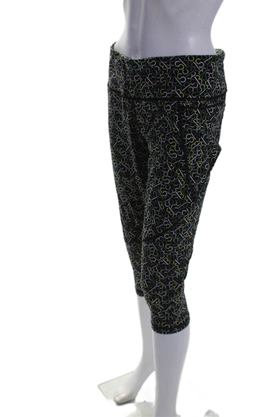 Sweaty Betty Womens Elastic Waistband Printed Power Crop Leggings Black Size 12